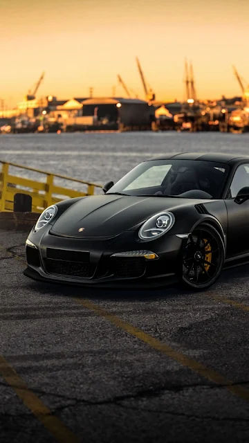 Wallpaper Porsche 911 Black Sports Car