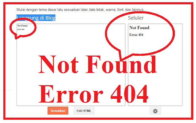 Mengatasi Pesan Not Found Error 404 di Dasbor Template Blog