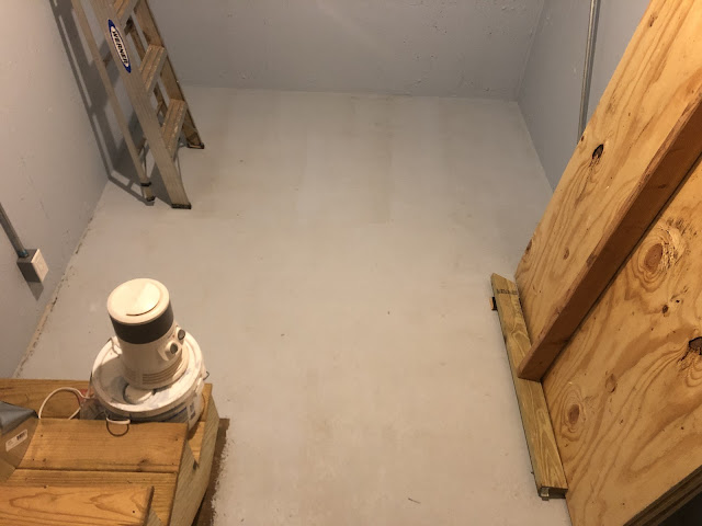 painted floor in DIY home addition basement / storm shelter
