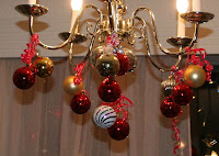 Christmas decor for chandelier