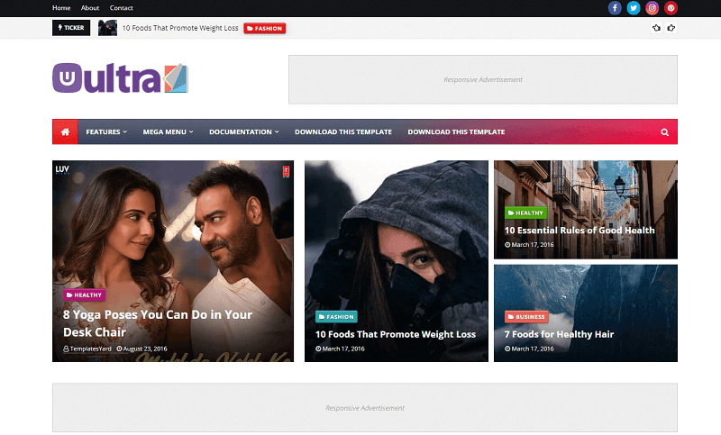 Ultra Mag Blogger Template