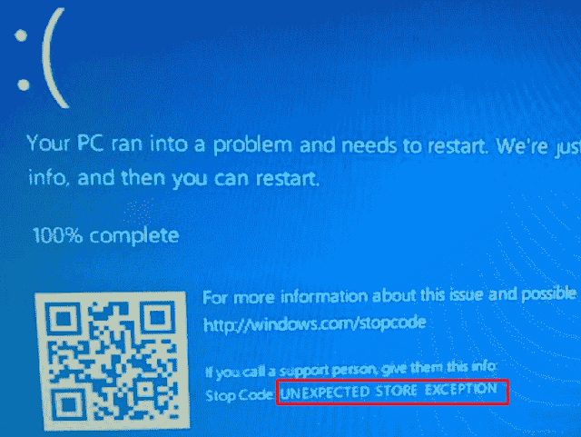 How to Fix Unexpected Store Exception Blue Screen Error