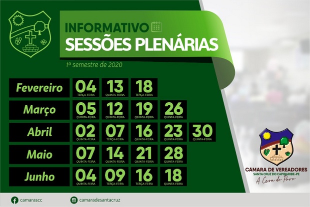 Sessões Plenárias da Câmara de Santa Cruz serão retomadas na próxima terça-feira