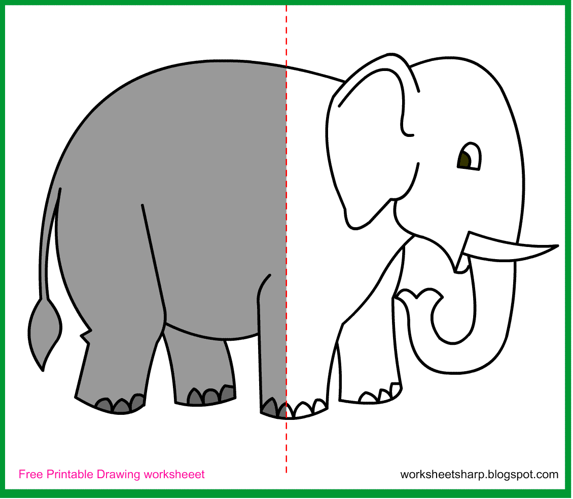 free drawing worksheets printable elephant drawing worksheets
