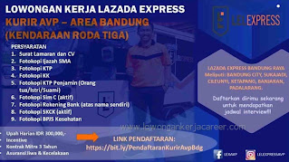 Lowongan kerja kurir Lazada Bandung