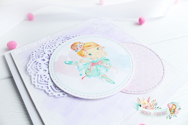 kartka karteczka handmade scrapbooking digi stempel i love digi cardmaking baletnica balerina ballet dancer dance ballerina urodzinowa prezent imieninowa dla dziewczynki