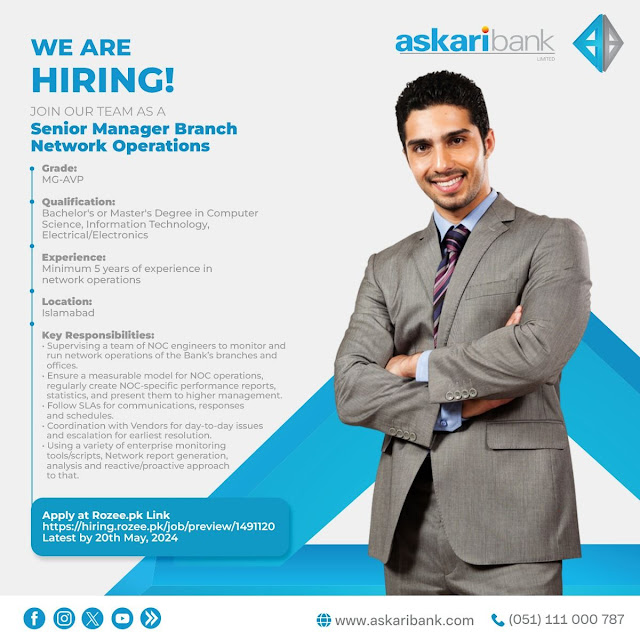 Askari Bank Limited Latest Jobs in Islamabad Senior Manager Branch Network Operations 2024