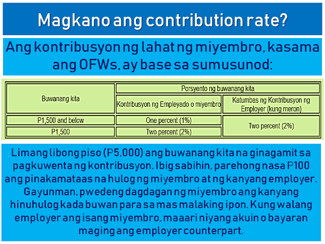 The Home Development Mutual Fund is also known as the Pag-IBIG Fund is one of the many programs of the Philippine government to provide its citizens the capability of purchasing their own house and lot.  Republic Act 9679's Declaration of Policy states:  "It is the policy of the State to establish, develop, promote, and integrate a nationwide sound and viable tax-exempt mutual provident savings system suitable to the needs of the employed and other earning groups, and to motivate them to better plan and provide for their housing."  Today, many Filipinos, including overseas Filipino workers (OFW) and their families benefit from this program. They can get a housing loan and savings through the new Pag-IBIG program which earns a dividend after a specified period of time.  This article will help you know more about the Pag-IBIG Fund for OFWs and how it works.  Advertisement        Sponsored Links         What is Republic Act 9679 or Home Development Mutual Fund (known as Pag-IBIG Fund) Law of 2009?  RA 9679 is the law aimed at strengthening the ability of Pag-IBIG to achieve the following objectives: • Improve the livelihood of Filipinos by providing adequate housing; • Provide a national savings system; • Mobilize funds for the housing program       How is RA 9679 different from previous laws of Pag-IBIG?  First, RA 9679 sets out universal coverage. That is, the membership range is expanded, with the following: • employees and workers of SSS and GSIS • Overseas Filipino Workers, including Clerks / Seafarers • The uniformed staff of the Philippine Armed Forces, the Bureau of Fire Protection, the Bureau of Jail Management and Penology and the Philippine National Police  Secondly, Pag-IBIG's tax exempt returns where the agency can save three billion a year. Now, this amount can be allocated for housing and for a high dividend for members.   Thirdly, the Board of Trustees of the Pag-IBIG has the power to raise the monthly contribution of the member. This means greater savings for members and higher loan entitlements. There may also be a higher proportion of the members to be given because of this. Since 1986, Pag-IBIG has never raised the contribution rate, while several other government agencies have raised their contributions.  Currently, a member contribution rate of Pag-IBIG is 2% based on a monthly income of P5,000. The members' contribution rate will stay at P100 even if he earns P5,000 or P50,000.   By raising the contribution rate, monthly contributions will be higher, while for members belonging to the lower income bracket, their contribution remains at P100.      When was the law effective? RA 9679 was effective on August 27, 2009.  When did the law begin to be implemented? The law was implemented in January 2010.  Are all OFWs covered by the mandatory coverage of RA9679? Yes. According to RA 9679 and its Implementing Rules and Regulations, PAG-IBIG must register all OFWs, whether land-based or sea-based (seafarer or working within the ship).   A seafarer is enrolled as a member after signing a contract with his agency or manning agency that stands as an employer, as well as a foreign owner of the ship. As an employer, the agency will contribute an appropriate proportion of two percent contribution, based on the monthly marine income.   Meanwhile, land-based OFWs must be registered before they leave the Philippines or before returning to work. Those who are currently abroad may also register at any Pag-IBIG Posts.   Why are OFWs included with mandatory membership coverage? All Filipino workers, whether in the Philippines or abroad, should have an equal opportunity to all the benefits of the Pag-IBIG program. The membership of OFWs has been mandated to give them the opportunity to save and reach their dream of owning a home.   How to register OFWs under mandatory coverage? OFWs can register with the following: • Pag-IBIG desks located at the Embassy or Philippine Consulate outside the country • Pag-IBIG Fund International Operations Group, 6th Floor, Justine Bldg., Gil Puyat Avenue, Makati City • Any branch or office of Pag-IBIG in the Philippines • Pag-IBIG satellite office of the Philippine Overseas Employment Agency (POEA) • Preferred banks and remittance agencies recognized by Pag-IBIG such as PNB, Metrobank, and iRemit Global Remittances Inc.   How is the registration process for former Pag-IBIG members under the Pag-IBIG Overseas Program (POP)?  The OFW can visit the Pag-IBIG Information Desk located at the Embassy or Philippine Consulate to fill out the Member's Data Form (MDF-FPF0909) or Membership Registration Form (MRF-FPF095). If he is in the Philippines, he can go to the nearest office.   It is also necessary to update their record, especially if there are changes to their personal information.   MDF and MRF  can be downloaded at the Pag-IBIG website.         If an old member would register as an OFW, what would happen to his / her contribution? Pag-IBIG combines all his contributions, previous and current. Portable or remain in the name of the member,  Even if he/she transferred from one company to another, his/her account will remain in his name. Pag-IBIG ensures that the members' savings are safe.     What are the benefits of a Pag-IBIG member ?  A. The Benefits of Savings • No tax will be imposed on members' savings • Earned dividend annual contribution to member savings • The savings remain in the name of the member even if he moves to another company, loses work, or becomes self-employed • The government guarantees the savings, to pay and refund the member's contribution should anything happened to Pag-IBIG.   B. Short-Term Loans (Multi Purpose and Calamity Loans) Loans for an emergency needs like tuition, minor home repair, business capital and so on.   The following is an example of how much you can borrow under the Multi-Purpose Loan (MPL) Program.   C. Housing Loan (Housing Loan)  The housing loan can be used for any of the following: • land purchase; • buying a home; • building or housekeeping; • home improvement or repair; • when refinancing a loan from a bank acceptable to the Pag-IBIG Fund; and • combination of abovementioned conditions.    How much is the contribution rate? *Please refer to the chart above Monthly income of five thousand pesos (P5,000)  is used for computation of contributions. It means that the highest premium of the member and his employer is at P100. However, a member can increase his or her monthly rate for a higher saving. If a member has no employer, he/she can pay for the employer counterpart.   Should a foreign employer also provide a contribution? A foreign employer is not required to provide any part of the contribution unless he/she wishes to.  Can the member give more contribution? Yes. The member is encouraged to contribute more than what has been set forth by law. It is better for a member to save more money because he/she will be able to earn more after 20 years or until his / her membership matures, including tax-free dividends and guaranteed by the government.   Where can a contribution be paid? Payments may be made to Representatives of Pag-IBIG based on Embassy or Philippine Consulate. You can also pay any accredited banks or remittance partners. Just visit the Pag-IBIG website for a complete list of accredited collecting banks and remittance partners.    If a member starts contributing before leaving the Philippines, can he continue his contribution abroad? Yes, if the member already has the Pag-IBIG MID or membership ID number, they can use it to pay their contributions. If not, you must register with Pag-IBIG to provide Registration Tracking No. (RTN) or MID number, whichever is available.     Does the Pag-IBIG ID still need to register or pay? What if I did not have an ID to register? Currently, Pag-IBIG has not yet issued an ID. In the meantime, the RTN member will first register after registering. This is the number he will use whenever he/she pay a contribution or applies for a benefit. The member will be given a MID number to be used when paying their contribution.   When can a registered member claim their savings under Pag-IBIG I? The member may claim his / her total accumulated value (TAV) after 20 years and after completion of 240 monthly contributions.  TAV can be also collected before 20 years in any of the following circumstances: • 15-year optional withdrawal (member must have 180 monthly unpaid premium and he / she has no debt. Membership must continue after deduction.) • reaching the age of 60; • mandatory retirement at age 65 • total disability/insanity; • leaving work due to illness or illness; • permanently removing the Philippines; and • death.       What will the member get when his / her membership is over? He will get his total allowance consisting of his monthly premium, the equivalent contribution of his employer (if any), and his earned income.  If the member dies, what will happen to his savings? His beneficiaries will receive all his savings minus the remaining cost of their obligations to Pag-IBIG. His beneficiaries will also receive an additional death benefit. Why is the duration of  OFW membership being extended? Under universal coverage, Pag-IBIG membership rules, whether local or overseas employees, are the same. Therefore, the membership term of all OFWs is 20 years. Unlike previously they can choose between 5, 10 or 15 years of membership term as a voluntary member.   What is the Modified Pag-IBIG II Program? The MP2 program is a voluntary program that offers higher dividends in a shorter period.   Under the program, a member will fall at least P500 per month for five years. The higher the grant will be given under the program compared to the dividend of the regular membership program or Pag-IBIG I.   READ MORE:    Find Out Which Is The Best Broadband Connection In The Philippines    Modern Immigration Electronic Gates Now At NAIA    ASEAN Promotes People Mobility Across The Region    You Too Can Earn As Much As P131K From SSS Flexi Fund Investment    Survey: 8 Out of 10 OFWS Are Not Saving Their Money For Retirement    Dubai OFW Lost His Dreams To A Scammer    Support And Protection Of The OFWs, Still PRRD's Priority