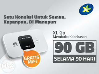 Huawei E5577 Modem 4G MiFi Bundling XL Go 90GB/3Bulan