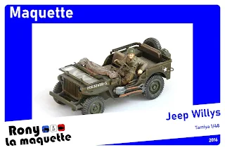 Maquette de la Jeep willys de Tamiya au 1/48.