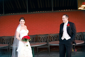 Valentine Wedding flowers by Stein Your Florist Co. Red rose bridal bouquet.