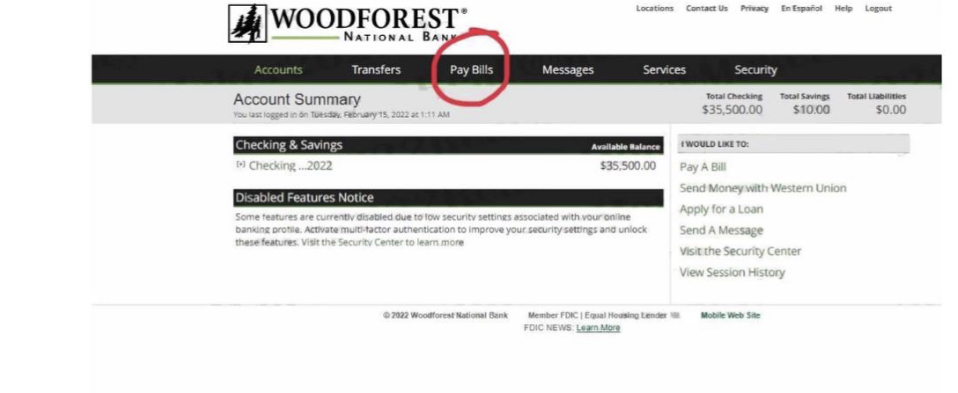 Transfer money from your wood forest bank to cash app