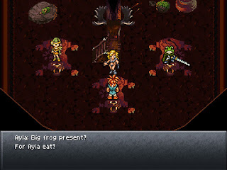 Ayla rescues the group after the battle with Magus, in Chrono Trigger.