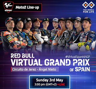Resultado Carrera Virtual de Moto2 España Jerez 3 mayo 2020