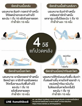 ไม่ปวดหลังเป็นลาภอันประเสริฐ  4 ท่าแก้อาการปวดหลัง