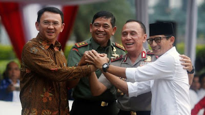 Ahok Dan Sandiaga Uno Di Dampingi Pangdam Serta Kapolda Menghadiri Deklarasi Damai