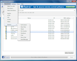 Viewing and Scanning Activities Using IP network Advanced IP Scanner