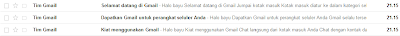 Ada 3 pesan di gmail, proses cara membuat email sudah selesai