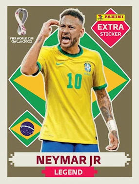 PANINI WORLD CUP QATAR 2022 NEYMAR Jr GOLD LEGEND EXTRA STICKER