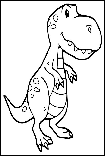 Simple Cartoon T-Rex jpg Coloring Pages