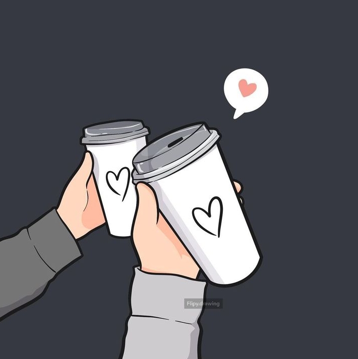 pasangan cup coffe love