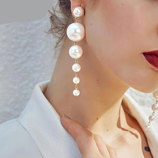  long earring with pearl