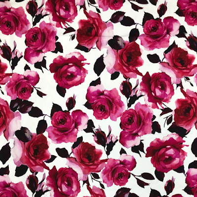 rose print stretch cotton sateen