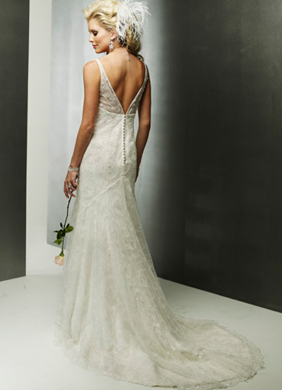 a line lace wedding dress