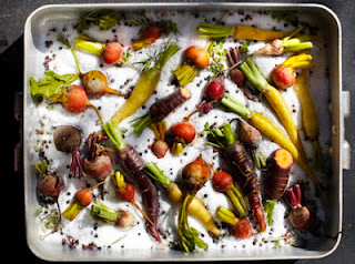 Roasting beets on a bed of kosher salt