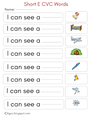 Short E CVC Words