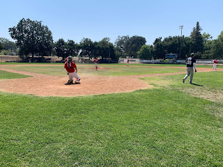 Ron Andante catching for the outlaws at alvord field in Atascadero