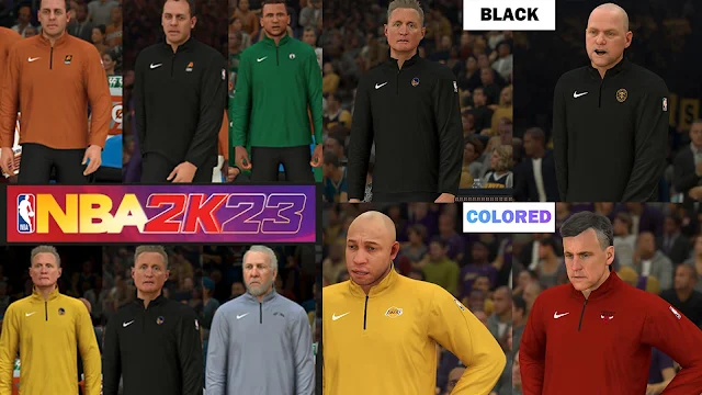 NBA 2K23 Coaches Wearing Jackets (Black & Colored)