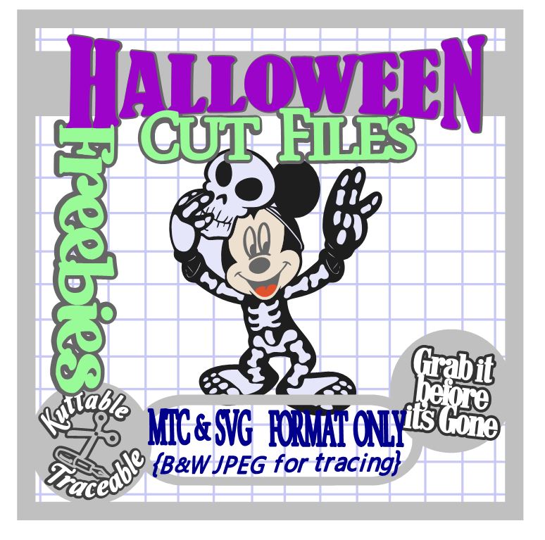 Download The Scrapoholic : Halloween MTC & SVG 25 Days FREE Cut Files! Day # 16 {Mickey Mouse Skeleton}