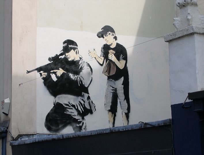 graffiti wallpaper murals. Mural Banksy Graffiti