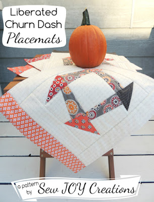 Liberated Churn Dash Placemat Pattern by Sarah Vanderburgh