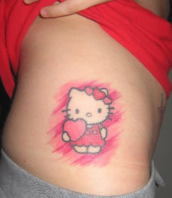 hello kitty tattoos Aline silhouette of a cat often filled with black 