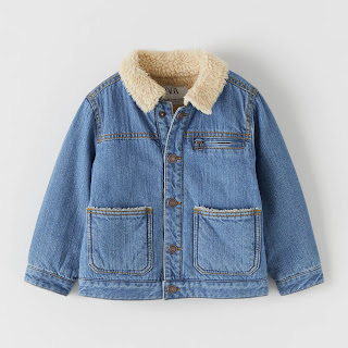 Fleece Trim Denim Jacket from Zara Kids