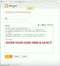 JavaScript Code to Disable Copy Paste in Blogger