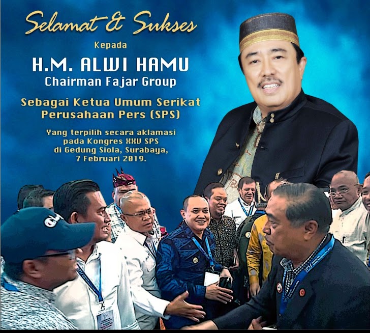 Keluarga Besar Koran SpiritNews dan online-spirit.com Mengucapkan Selamat Kepada Bapak HM Alwi Hamu Seabagai Ketua Umum SPS Pusat Priode 2019-2023 