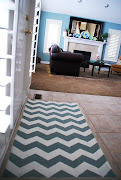 Everyone is obsessed with Chevron. I jumped on the bandwagon and I think . (painted chevron rug by the front door)