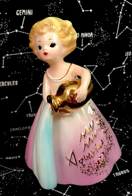 Josef Originals Zodiac Girl - Aquarius vintage figurine horoscope