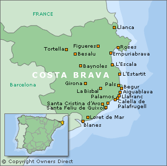 costa brava spain map