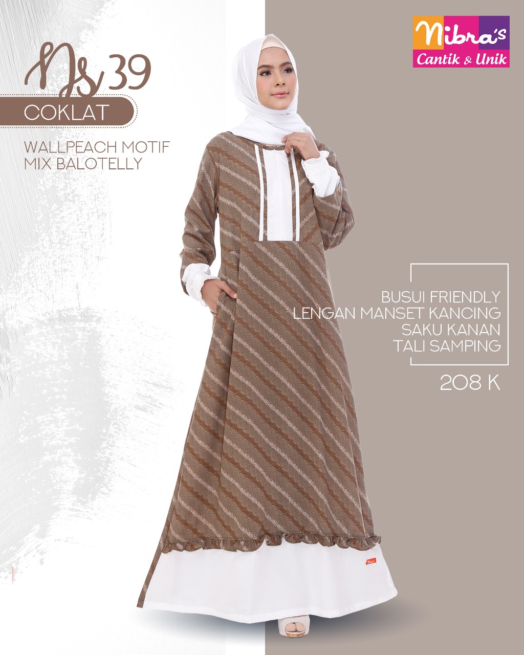 KOLEKSI GAMIS SYARI TERBARU NIBRAS SYAR'I NS 39