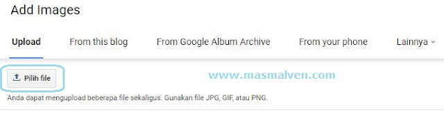 Upload file gambar di blog