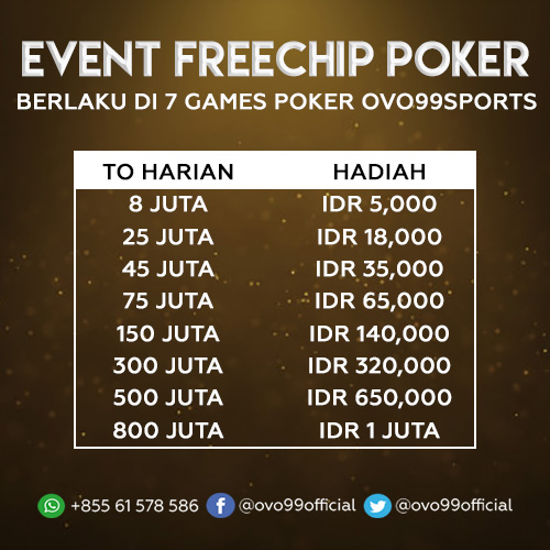 promo event freechip poker harian ovo99sports