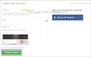 membuat akun podbean