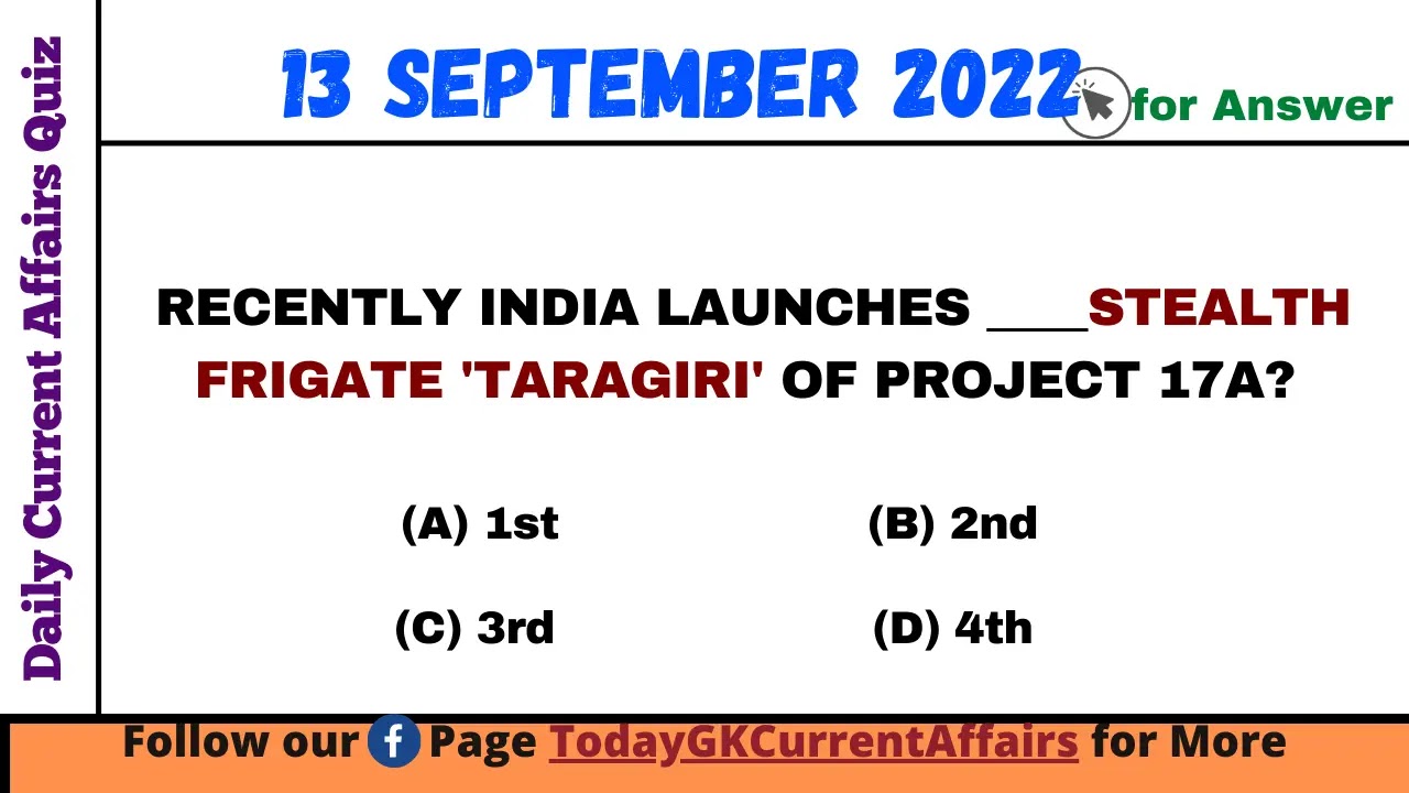 Today GK Current Affairs 13th September 2022