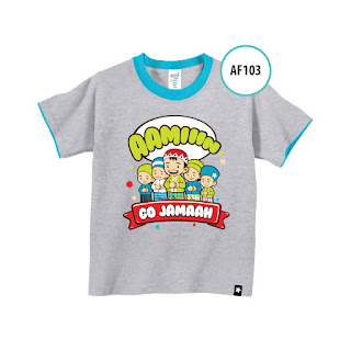 Kaos Go Jamaah Afrakids AF103 lengan pendek warna abu-abu bahan cotton combed 24s