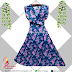 Gamis Hyget Biru Motif Bunga Besar Warna Pink - RP 60.000