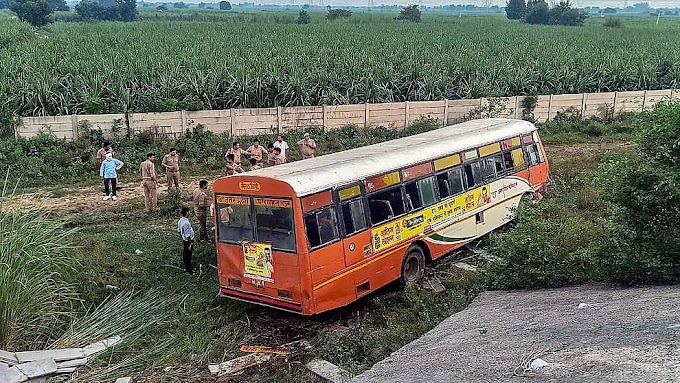 ಉತ್ತರಪ್ರದೇಶ: ನಿಯಂತ್ರಣ ತಪ್ಪಿ ಹಳ್ಳಕ್ಕೆ ಉರುಳಿದ ಬಸ್‌, 24 ಮಂದಿಗೆ ಗಾಯ